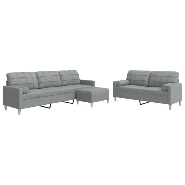 Ensemble de canapés 3 pcs repose-pied et coussins décoratifs
