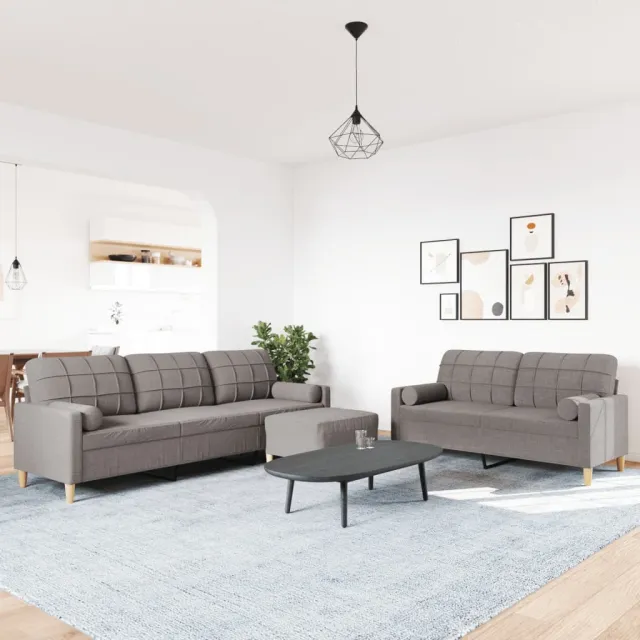 Ensemble de canapés 3 pcs repose-pied et coussins décoratifs