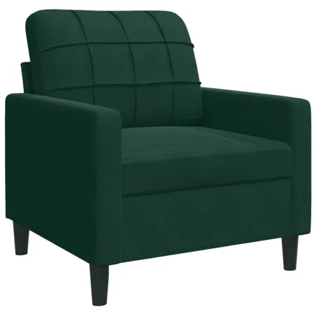 Ensemble de canapés 3 pcs avec coussins Vert foncé Velours