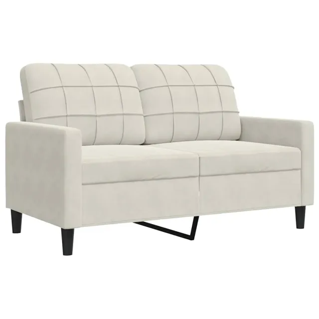 Ensemble de canapés 2 pcs avec coussins Crème Velours