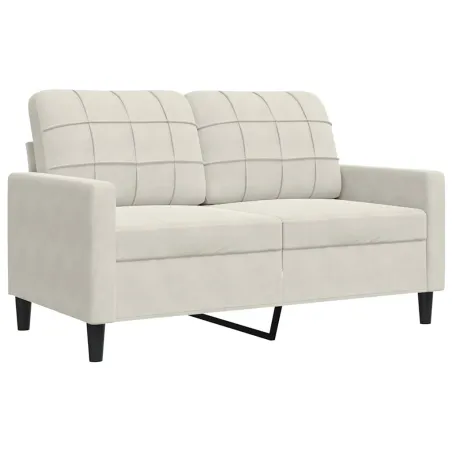 Ensemble de canapés 2 pcs avec coussins Crème Velours