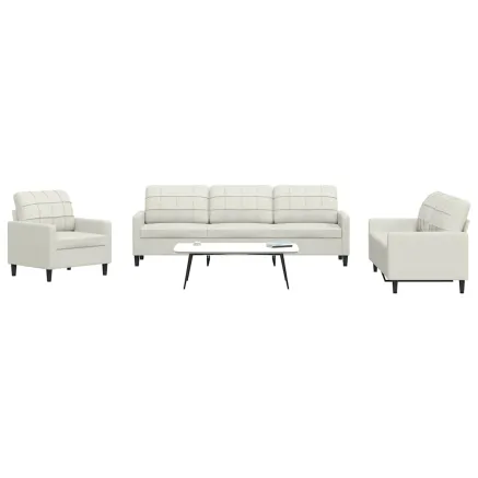 Ensemble de canapés 4 pcs avec coussins Crème Velours