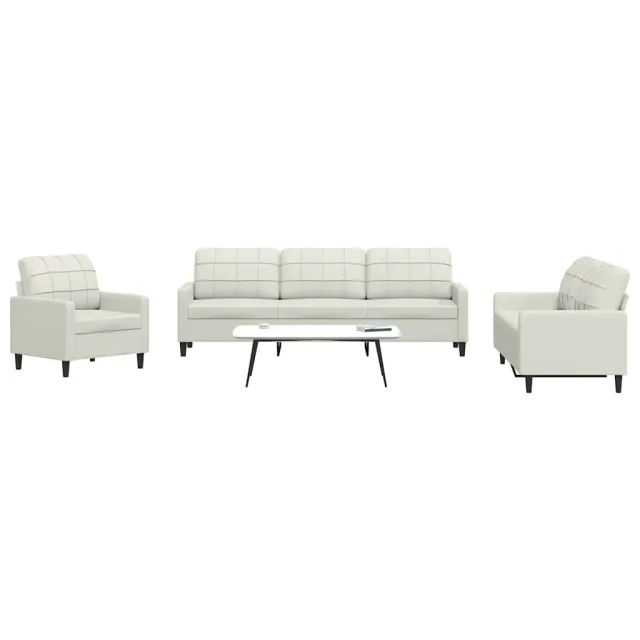 Ensemble de canapés 4 pcs avec coussins Crème Velours