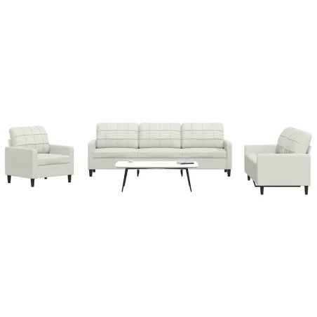 Ensemble de canapés 4 pcs avec coussins Crème Velours