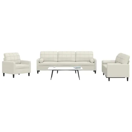 Ensemble de canapés 3 pcs avec coussins et traversins velours