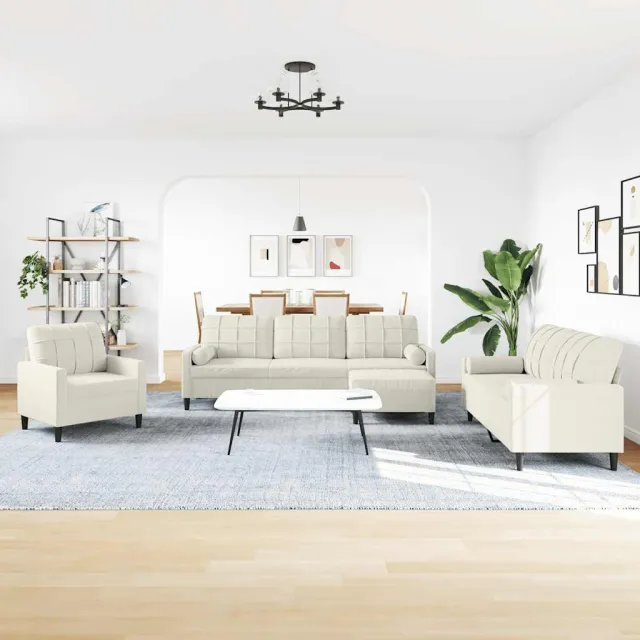 Ensemble de canapés 4 pcs avec coussins et traversins velours