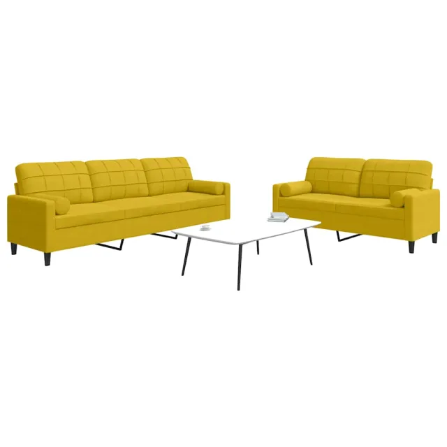 Ensemble de canapés 2 pcs avec coussins et traversins velours