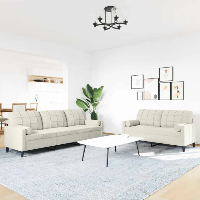 Ensemble de canapés 2 pcs avec coussins et traversins velours