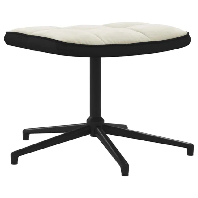 Chaise de relaxation avec tabouret Blanc crème Velours et PVC