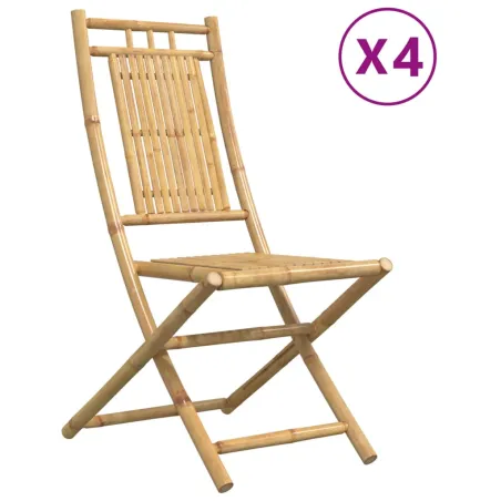 Chaises pliables de jardin lot de 4 46x66x99 cm bambou