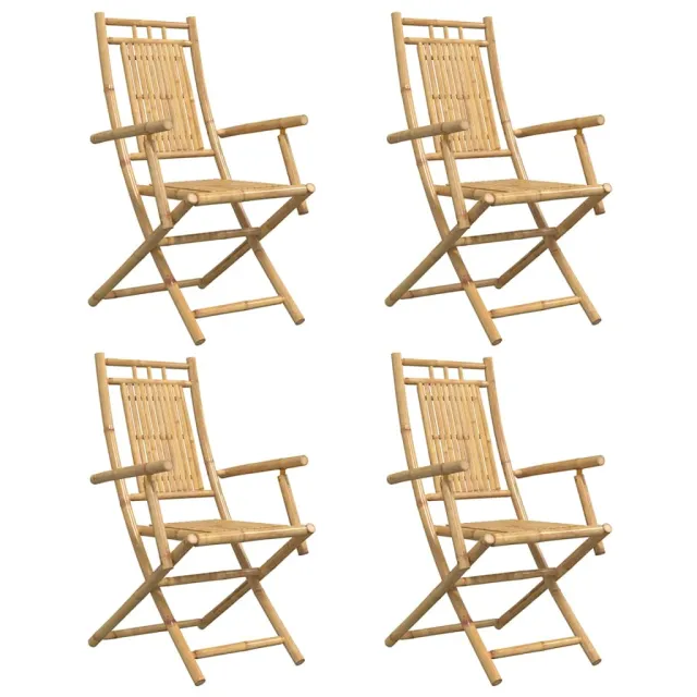 Chaises pliables de jardin lot de 4 53x66x99 cm bambou