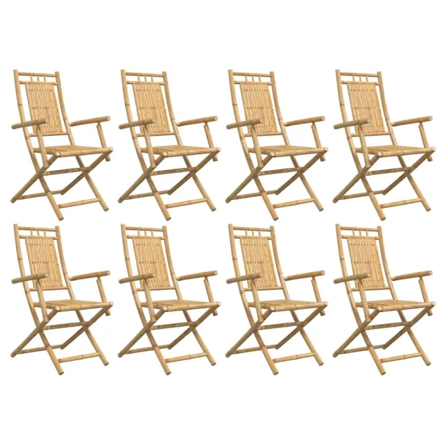 Chaises pliables de jardin lot de 8 53x66x99 cm bambou
