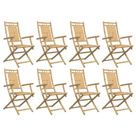 Chaises pliables de jardin lot de 8 53x66x99 cm bambou