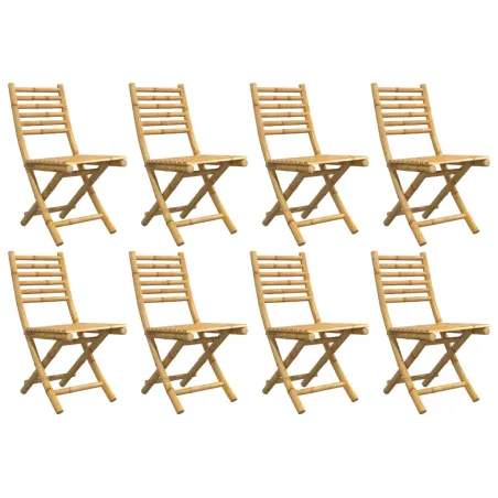 Chaises pliables de jardin lot de 8 43x54x88 cm bambou