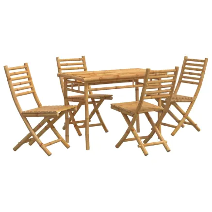 Ensemble à manger de jardin 5 pcs bambou 2