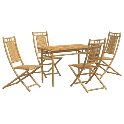 Ensemble à manger de jardin 5 pcs bambou 2