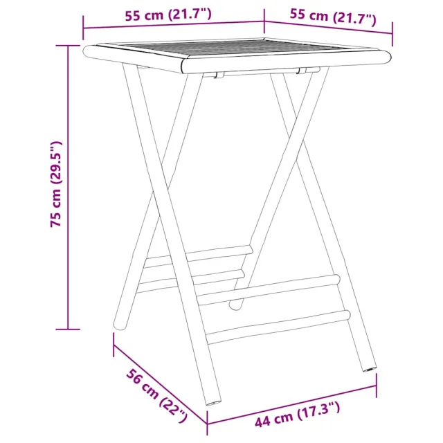 Ensemble de bistro 3 pcs bambou
