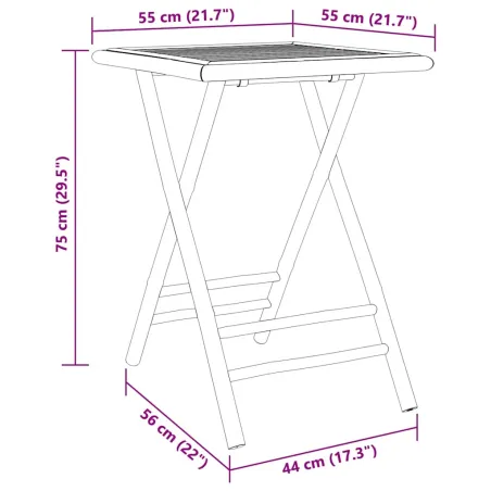 Ensemble de bistro 3 pcs bambou