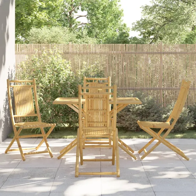 Ensemble à manger de jardin 5 pcs bambou