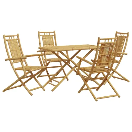 Ensemble à manger de jardin 5 pcs bambou 2