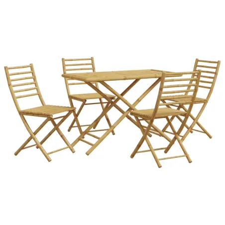 Ensemble à manger de jardin 5 pcs bambou
