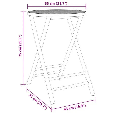 Ensemble de bistro 3 pcs bambou