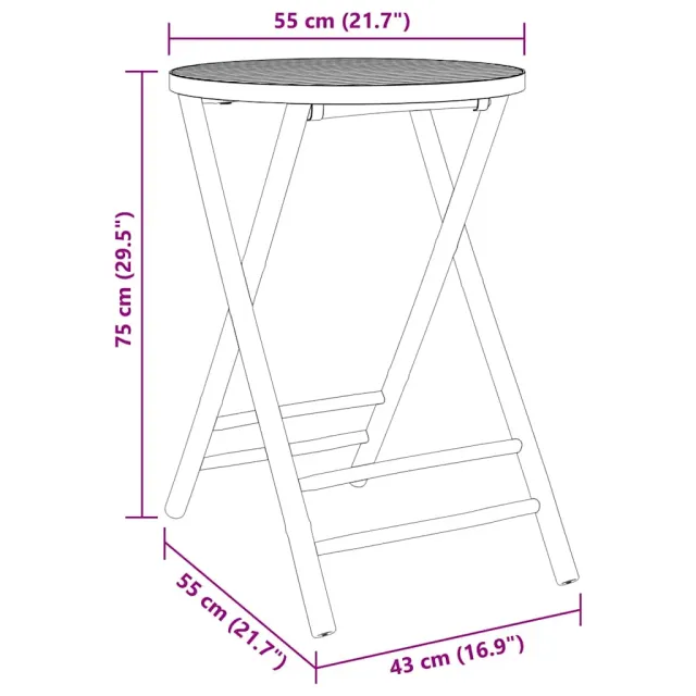 Ensemble de bistro 3 pcs bambou