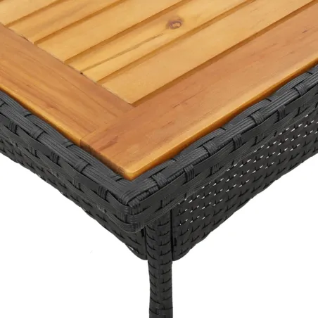 Ensemble à manger de jardin et coussins 5 pcs noir rotin acacia