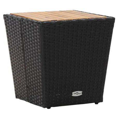 Ensemble de bistro avec coussins 3pcs noir résine tressée verre