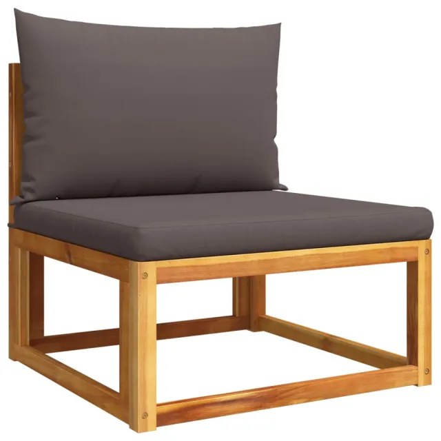 Ensemble de canapés de jardin 6 pièces avec coussins en bois d'acacia et corde