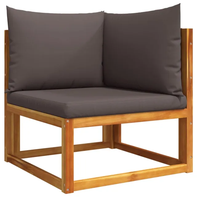 Ensemble de canapés de jardin 11 pièces avec coussins en bois d'acacia et corde