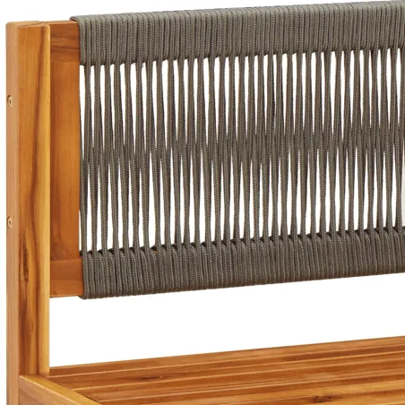 Ensemble de canapés de jardin 7 pièces avec coussins, bois d'acacia et corde,