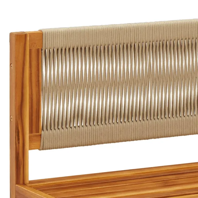 Ensemble de canapés de jardin 6 pièces avec coussins en bois d'acacia et corde