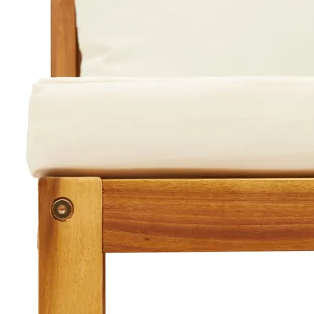 Ensemble de canapés de jardin 5 pièces avec coussins en bois d'acacia et corde