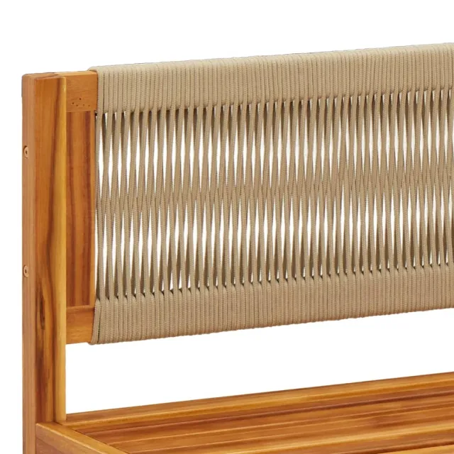 Ensemble de canapés de jardin 8 pièces avec coussins en bois d'acacia et corde