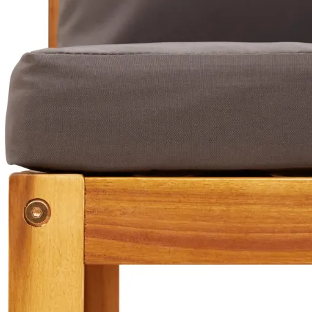 Ensemble de canapés de jardin 5 pièces avec coussins en bois d'acacia et rotin