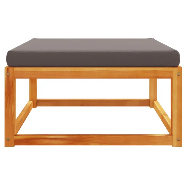 Repose-pied de jardin avec coussins bois massif d'acacia