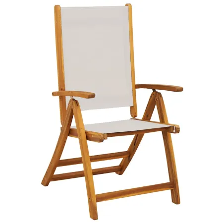 Chaises pliables de jardin lot de 6 bois d'acacia et textilène