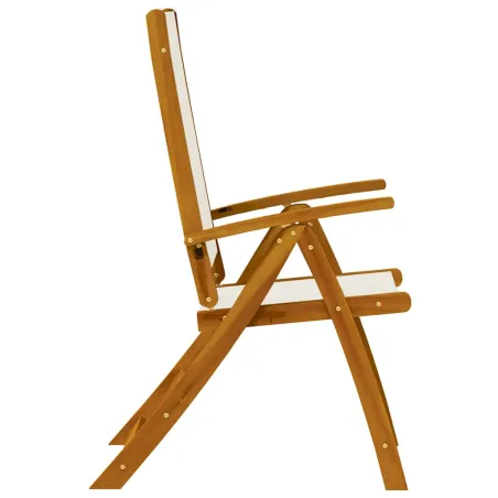 Chaises pliables de jardin lot de 6 bois d'acacia et textilène