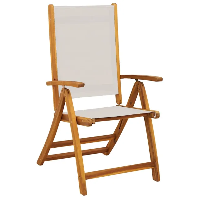 Chaises pliables de jardin lot de 8 bois d'acacia et textilène