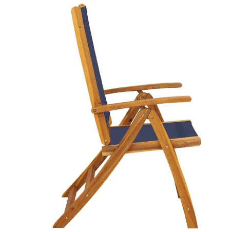 Chaises pliables de jardin lot de 6 bois d'acacia et textilène