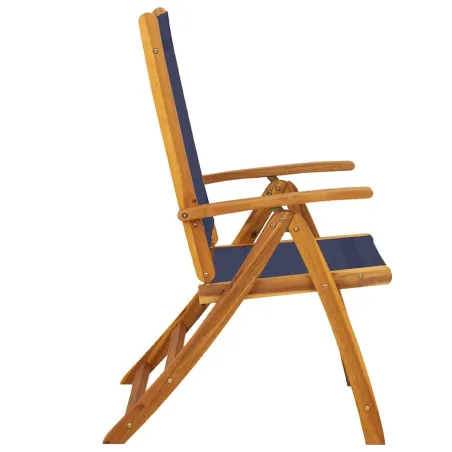 Chaises pliables de jardin lot de 8 bois d'acacia et textilène
