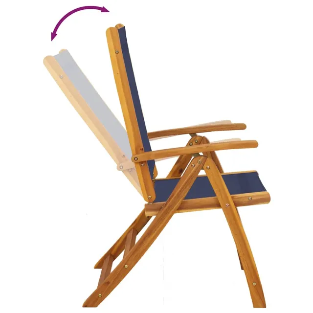 Chaises pliables de jardin lot de 8 bois d'acacia et textilène