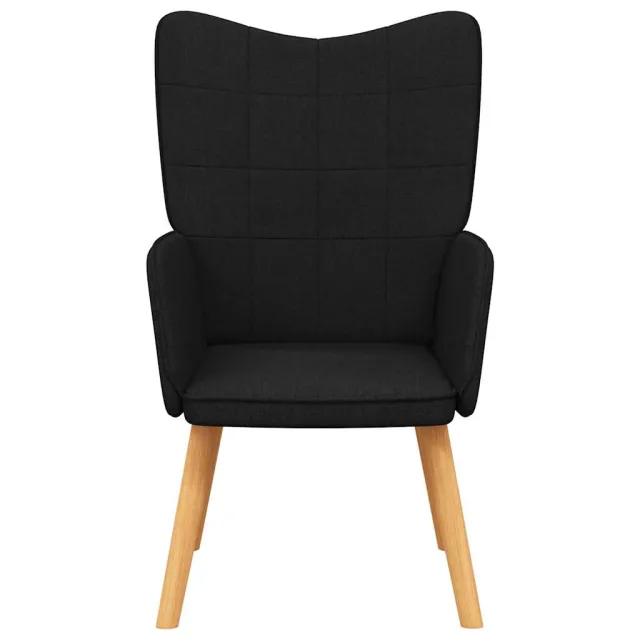 Chaise de relaxation Noir Tissu