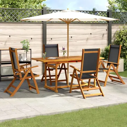 Ensemble à Manger de jardin 7pcs bois d'acacia solide textilène