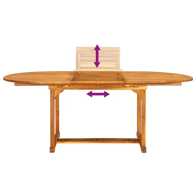 Ensemble à Manger de jardin 7pcs bois d'acacia solide textilène