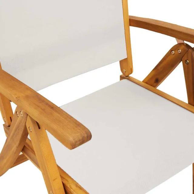 Ensemble à manger de jardin 5pcs bois d'acacia solide textilène