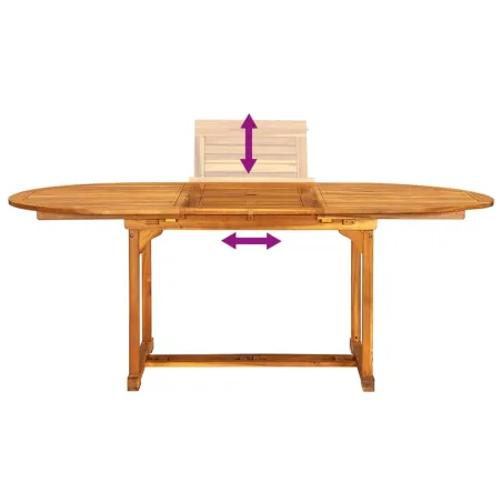 Ensemble à manger de jardin 5pcs bois d'acacia solide textilène