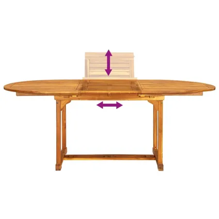 Ensemble à Manger de jardin 7pcs bois d'acacia solide textilène