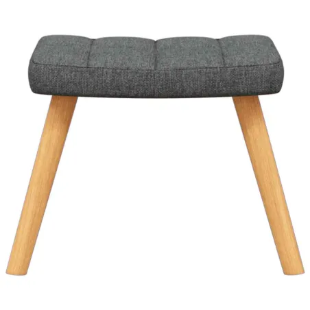 Chaise de relaxation avec tabouret Gris foncé Tissu